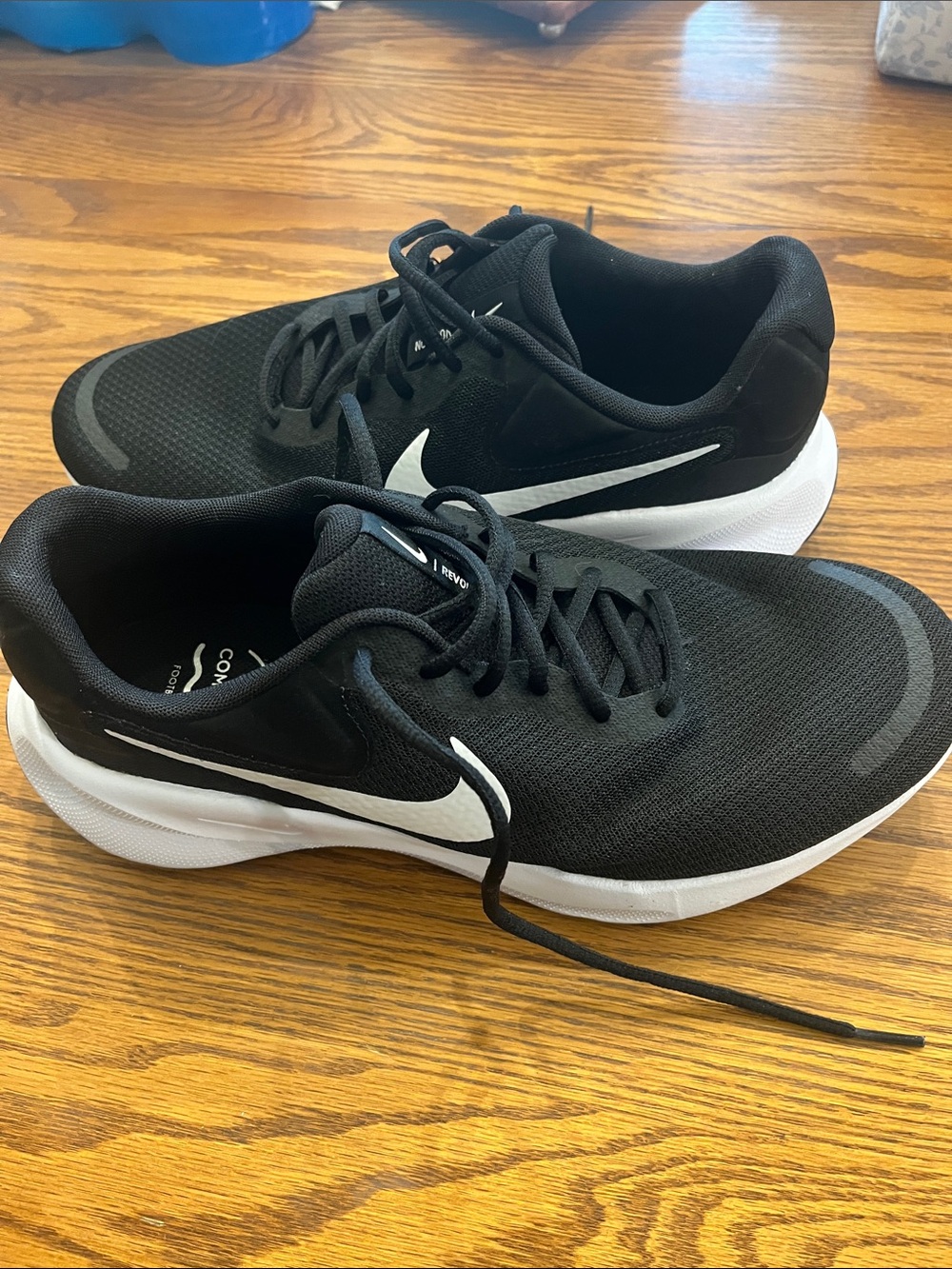 Nike Revolution 7 Black and White Men's Athletic Running Shoes